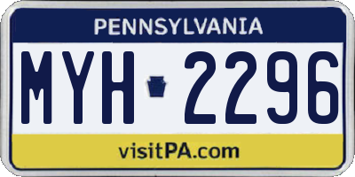 PA license plate MYH2296