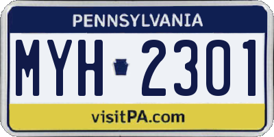 PA license plate MYH2301