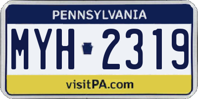 PA license plate MYH2319