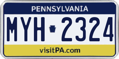 PA license plate MYH2324