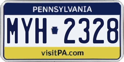 PA license plate MYH2328