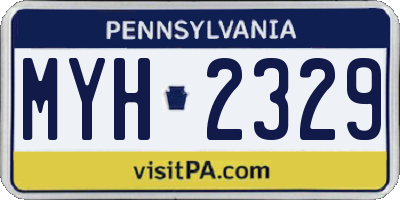 PA license plate MYH2329