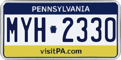 PA license plate MYH2330