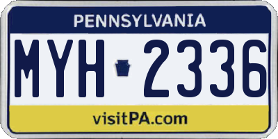PA license plate MYH2336
