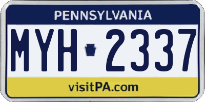 PA license plate MYH2337