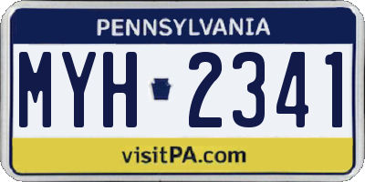 PA license plate MYH2341