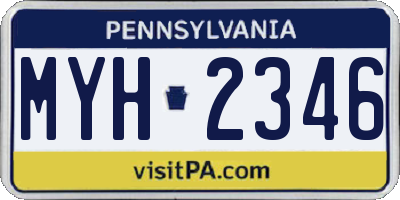 PA license plate MYH2346