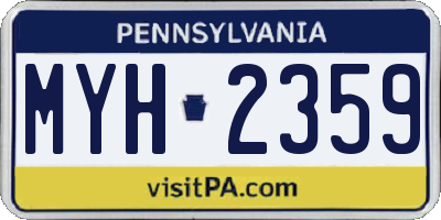 PA license plate MYH2359