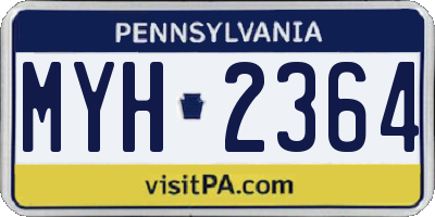 PA license plate MYH2364