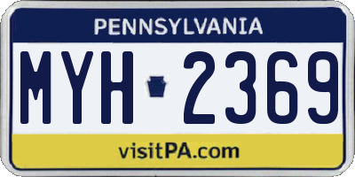 PA license plate MYH2369