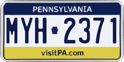 PA license plate MYH2371