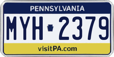 PA license plate MYH2379