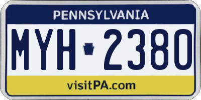 PA license plate MYH2380