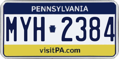 PA license plate MYH2384