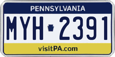 PA license plate MYH2391