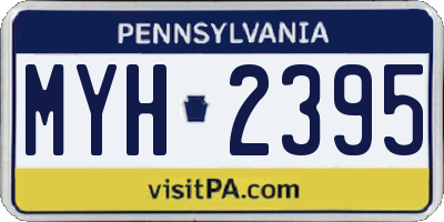 PA license plate MYH2395