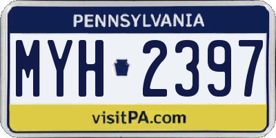 PA license plate MYH2397