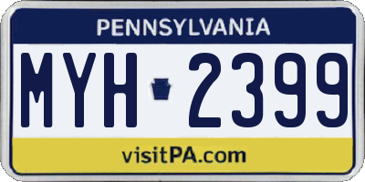 PA license plate MYH2399