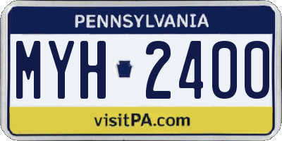 PA license plate MYH2400