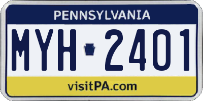 PA license plate MYH2401
