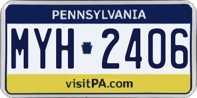 PA license plate MYH2406
