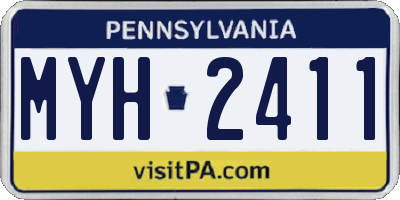 PA license plate MYH2411
