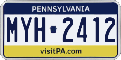 PA license plate MYH2412