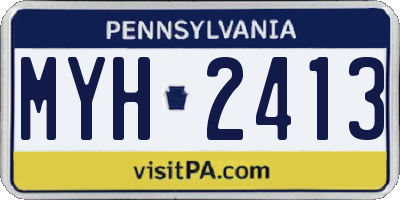 PA license plate MYH2413