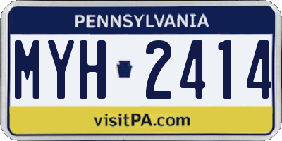 PA license plate MYH2414