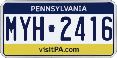 PA license plate MYH2416