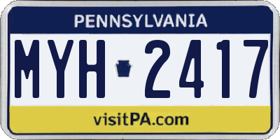 PA license plate MYH2417