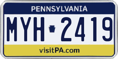 PA license plate MYH2419