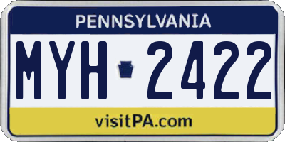 PA license plate MYH2422