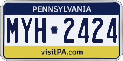 PA license plate MYH2424