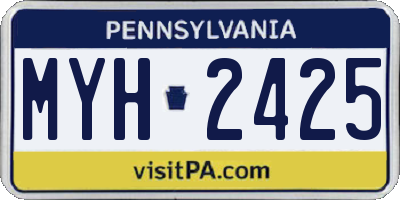 PA license plate MYH2425