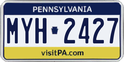 PA license plate MYH2427