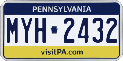 PA license plate MYH2432