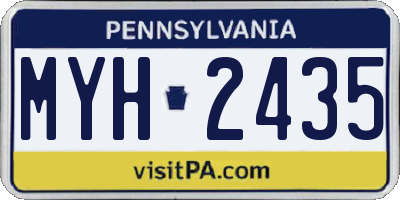 PA license plate MYH2435