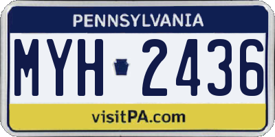 PA license plate MYH2436