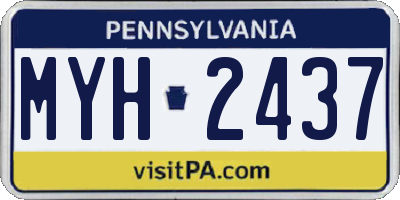 PA license plate MYH2437