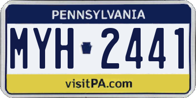 PA license plate MYH2441