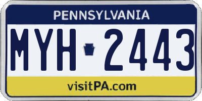 PA license plate MYH2443