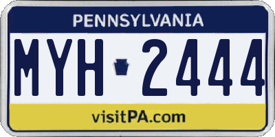 PA license plate MYH2444