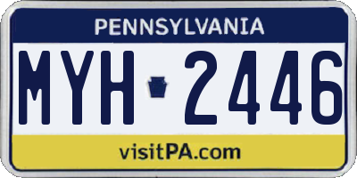 PA license plate MYH2446