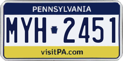 PA license plate MYH2451