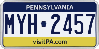 PA license plate MYH2457