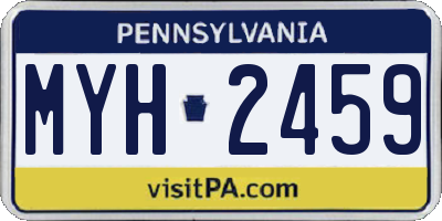 PA license plate MYH2459