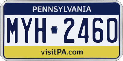 PA license plate MYH2460