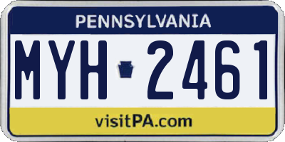 PA license plate MYH2461