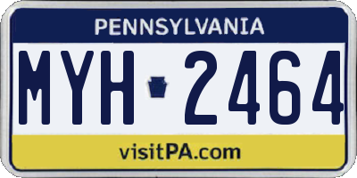 PA license plate MYH2464